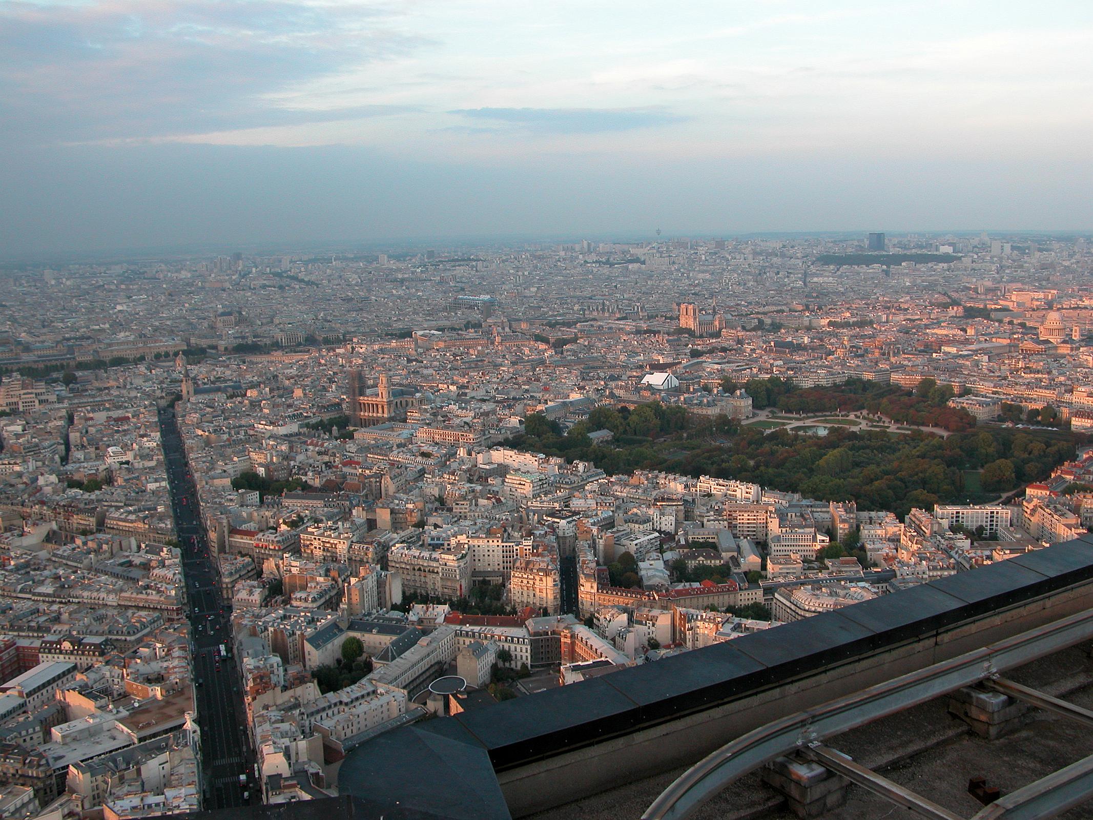 Paris 01 View To Northeast At Sunset Includes Luxembourg Gardens And Notre Dame From Montparnasse Tower 